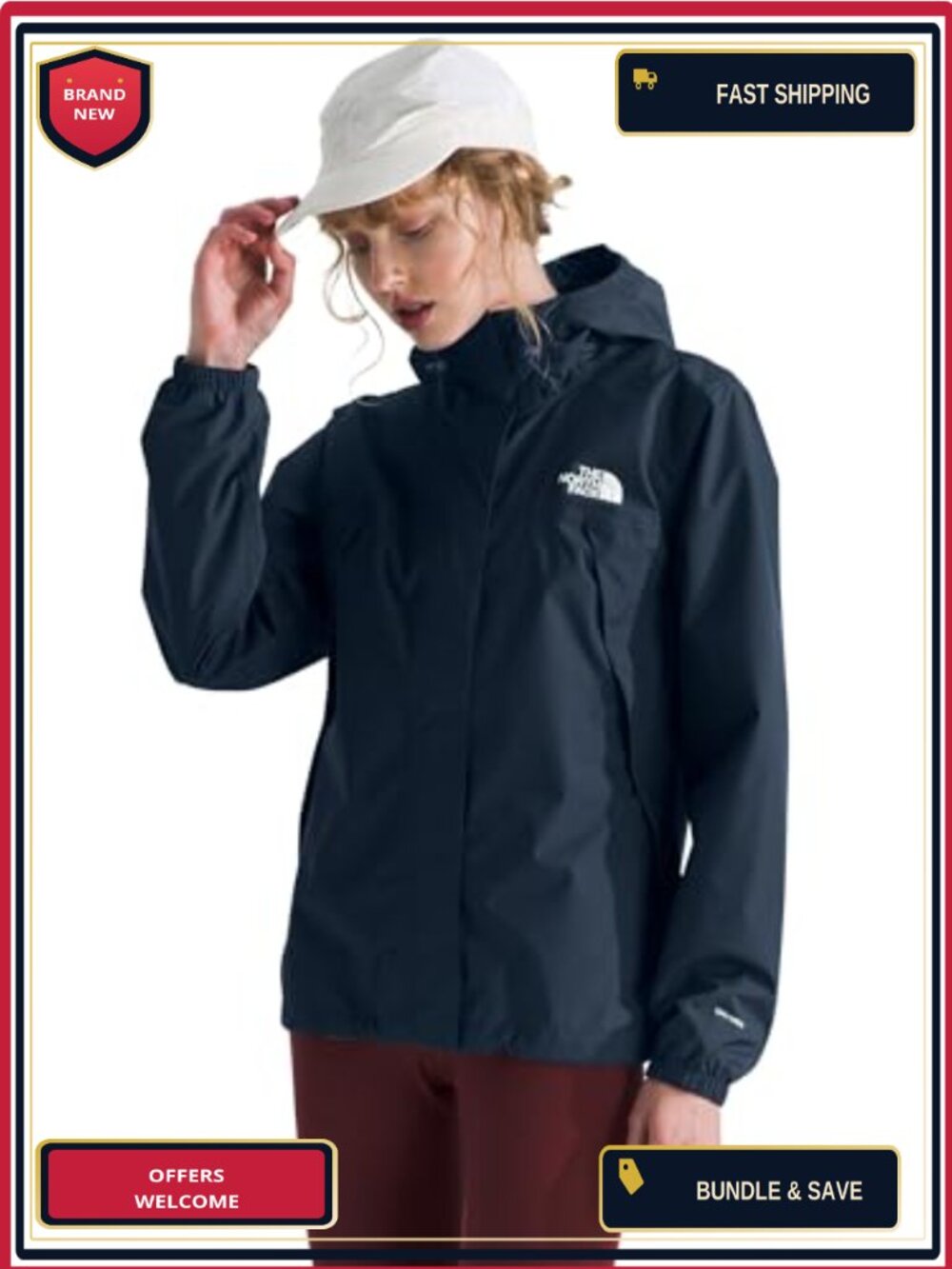 Women's Waterproof Rain Jacket Hooded DryVent 2L Recycled Polyester